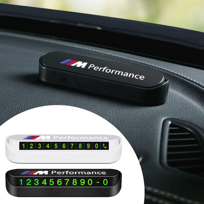 M LOGO Auto Temporäre Parkkarte Telefonnummer Karte Schild Aufkleber Für BMW M Power Performance F10 F31 E36 E39 E87 E90 X3 X5 X6 X7