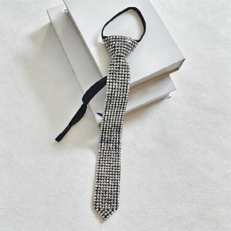 Sparkling Neck Tie For Women Men Comfortable Shining Neckpiece For Night Club Wear And Stage Show Dressingup Props
