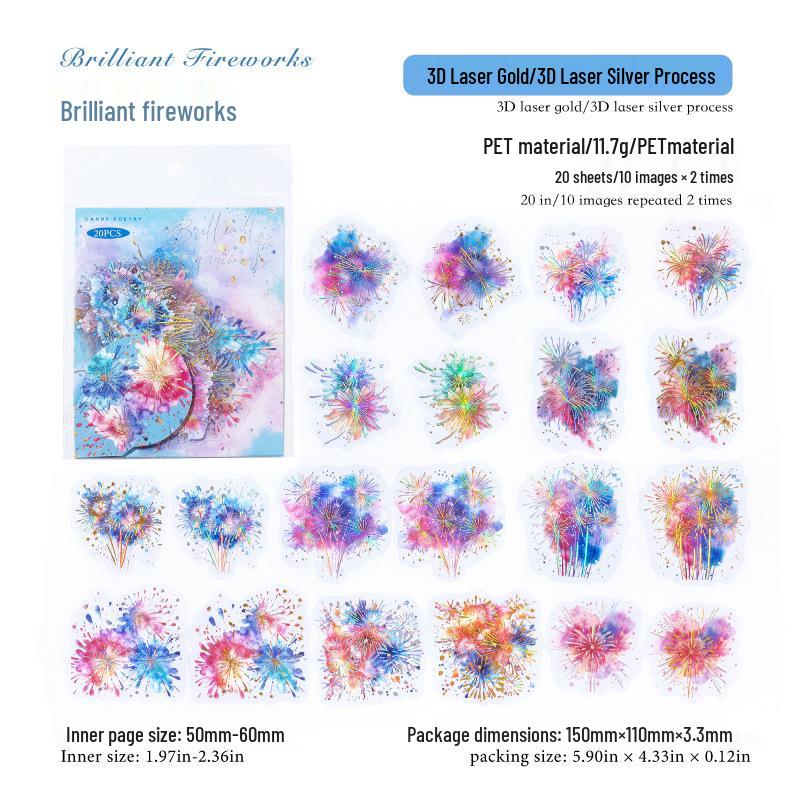 Sugar Poetry PET Stickers: Retro Dreamy Watercolor Gradient Series