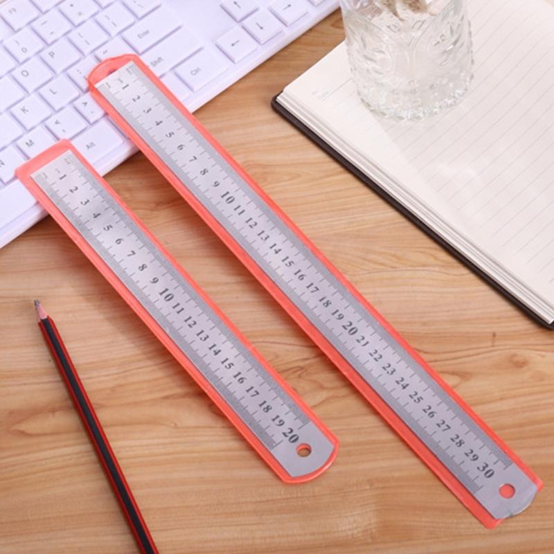 Stainless Straight Ruler Measuring Tools Stationery Drafting Accessory for School Office Home Architect Craft 15/20/30cm