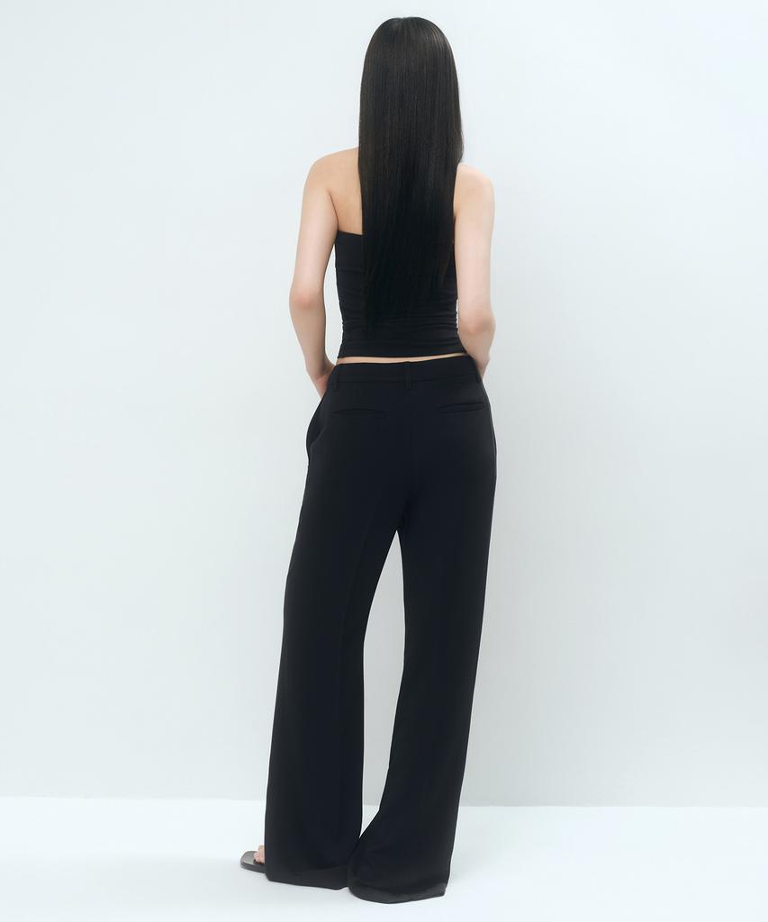 MUSINSA STANDARD WOMAN Women'S Fluid Low Waist Wide Slacks [Black]