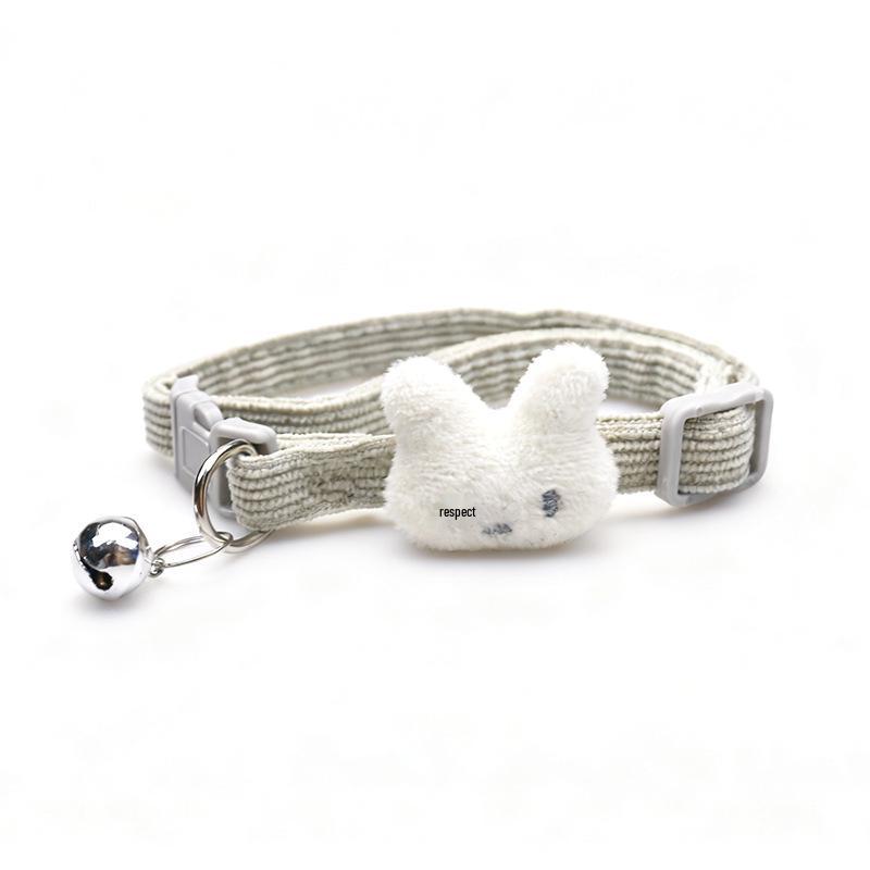 2026 Милый вельветовый ошейник для питомцев с мультяшным колокольчиком для собак и кошек зелёный