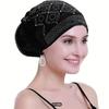 Turbanmütze aus Samt mit Glitzer und Diamantdekor für Damen