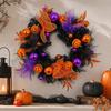 Pumpkin Face Halloween Wreath for Front Door Decor, Unlit