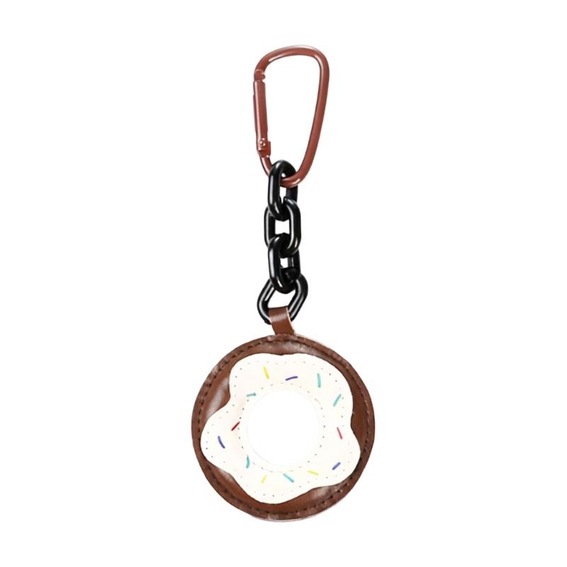 

Doughnuts Keychain Doughnuts Shaped Keychain Keyring Leather Animal Ornament Key Holder Charm Lovely Bag Charm for Handbag белый