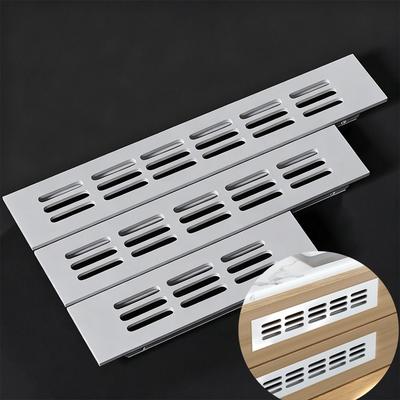 Aluminum Alloy Cabinet Breather Hole Cover Rectangle Breathable Mesh Wardrobe Air Vent Decor 30mm Wide Ventilator Grille Cover