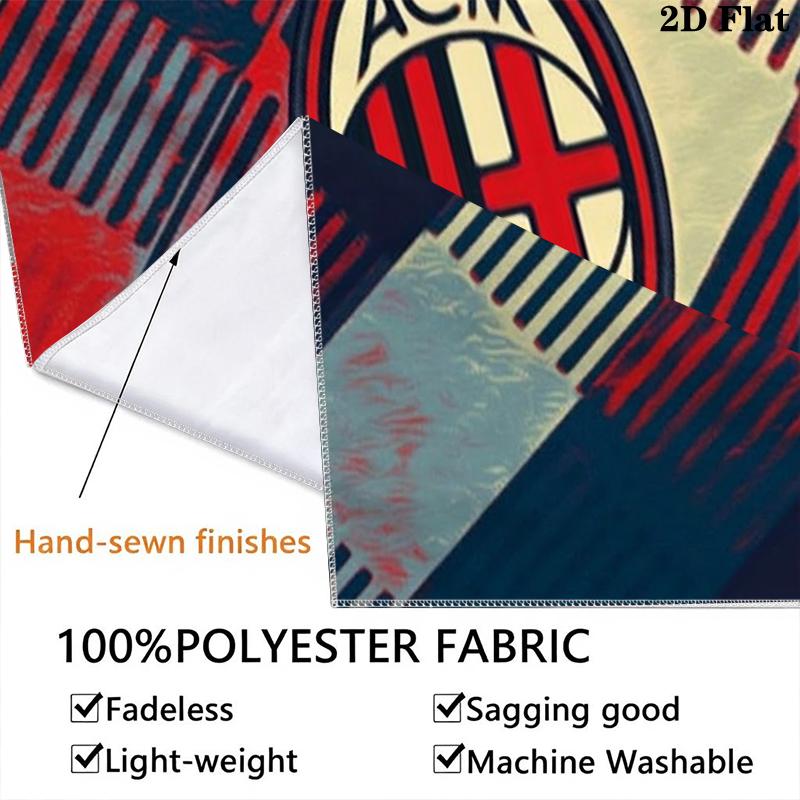 Custom Name Ac Milan Wall Tapestry Aesthetic Wall Hanging Printed Fabric Blanket Decorative Tapestries for Bedroom Living Room Home Decor