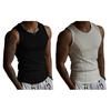 Canotta Estiva da Uomo a Coste Scollo a O Senza Maniche Camicia Traspirante Monocolore Vestibilità Slim Elasticizzata Casual Palestra Sportiva T-shirt