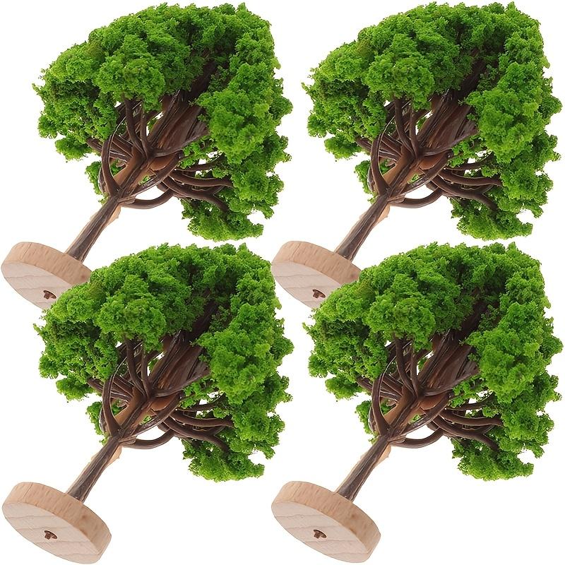 4pcs Model Tree Miniature Tree Model Tree with Base Train Landscape Building Tree DIY Crafts Miniatures Home Office Decoration