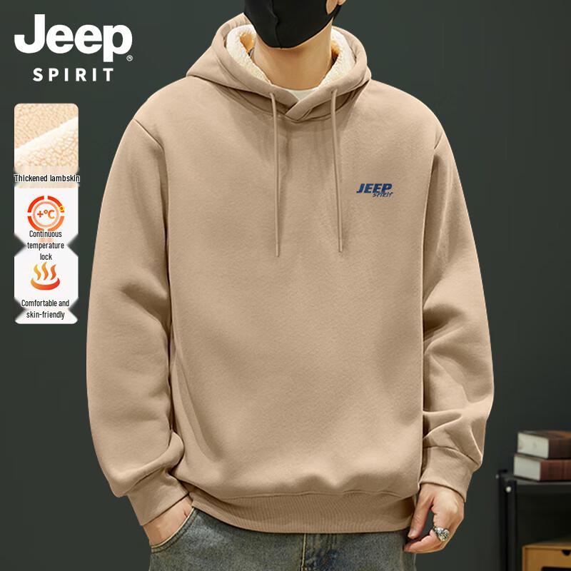 

JEEP SPIRIT Men s Winter Fleece-Lined Hooded Pullover M