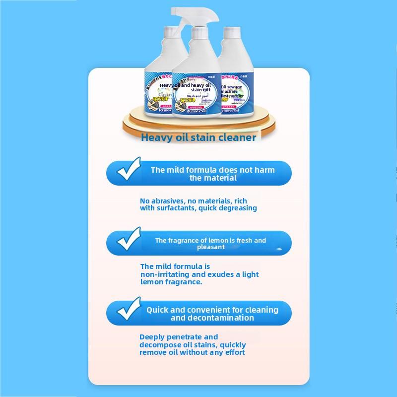 Heavy Duty Degreaser Spray Strongest Kitchen Cleaner for Grease Stove Range Hood & Oven Removes Burnt-On Oil Stainless Steel Safe