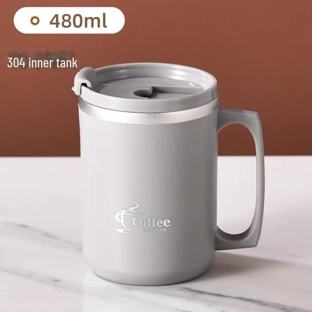 Taza de Acero Inoxidable 304 - A prueba de polvo, resistente a quemaduras y a prueba de fugas con tapa para el hogar o la oficina