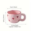1pc 220ml Ceramic Coffee Cup Cute Creative Heart Mug Design for Office and Home Dishwasher and Microwave Safe for Latte Tea Milk