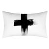 Rectangular Pillowcase Sofa Decorative Pillow Geometric Print Cushion Cover Simple Style Black and White