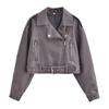 2025 Spring Women's Street Fashion Faux Leather Biker Jacket