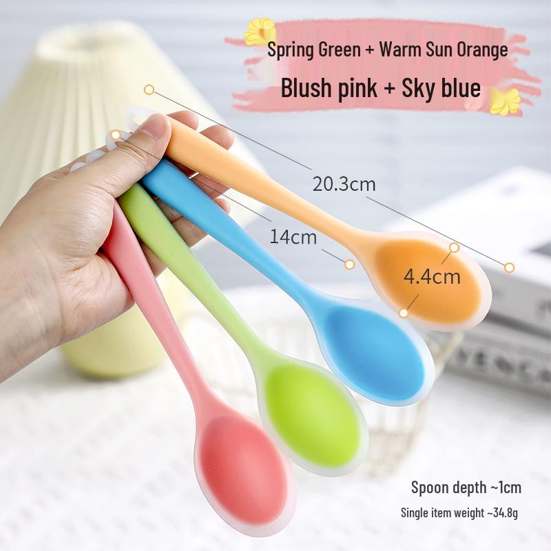 Food-Grade Silicone Spoon for Soup, Jam, and Stirring - Kid-Friendly