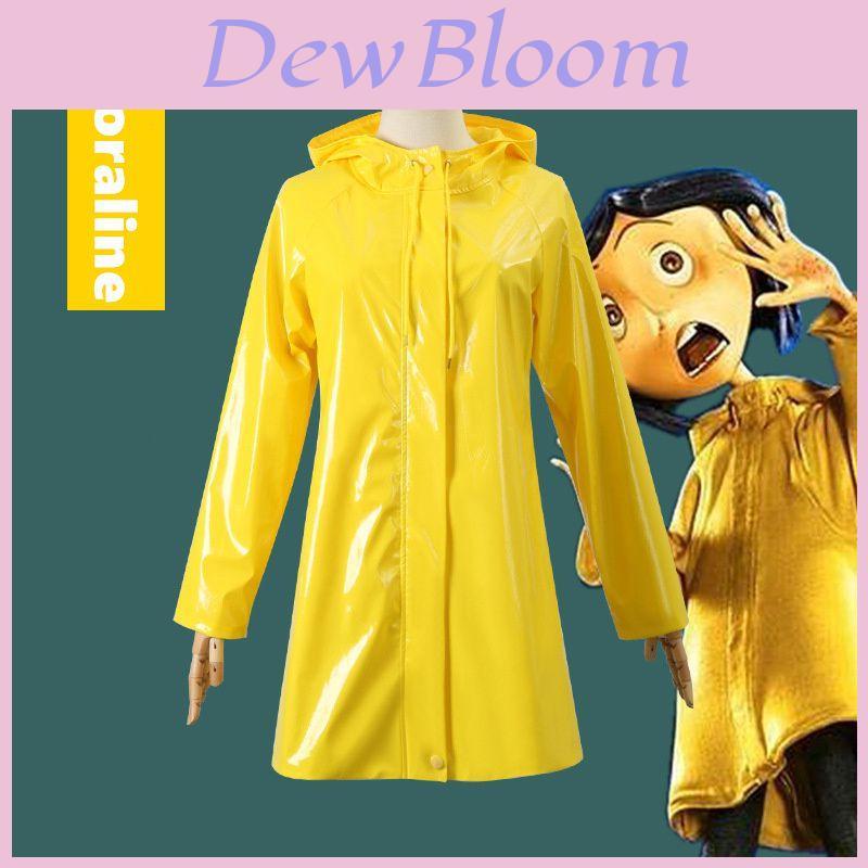Coraline Wybie Cosplay Trench Coat Outfit For Halloween Party