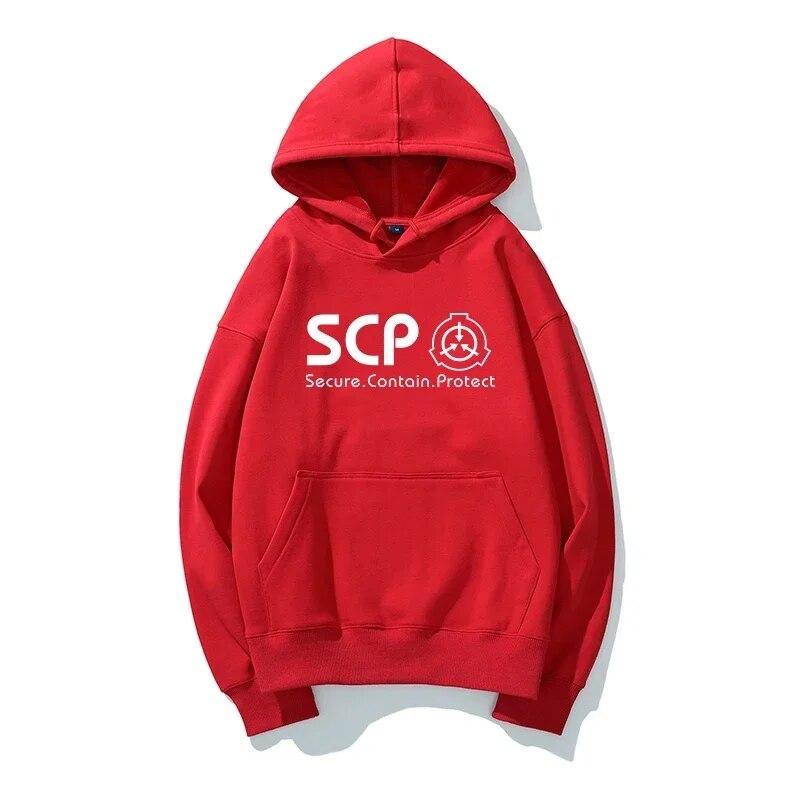 SCP Anime Jednobarevná mikina s kapucí Móda s dlouhým rukávem Vysoce kvalitní módní Unisex a dámská mikina s kapucí Běžný svetr s kapucí y2K