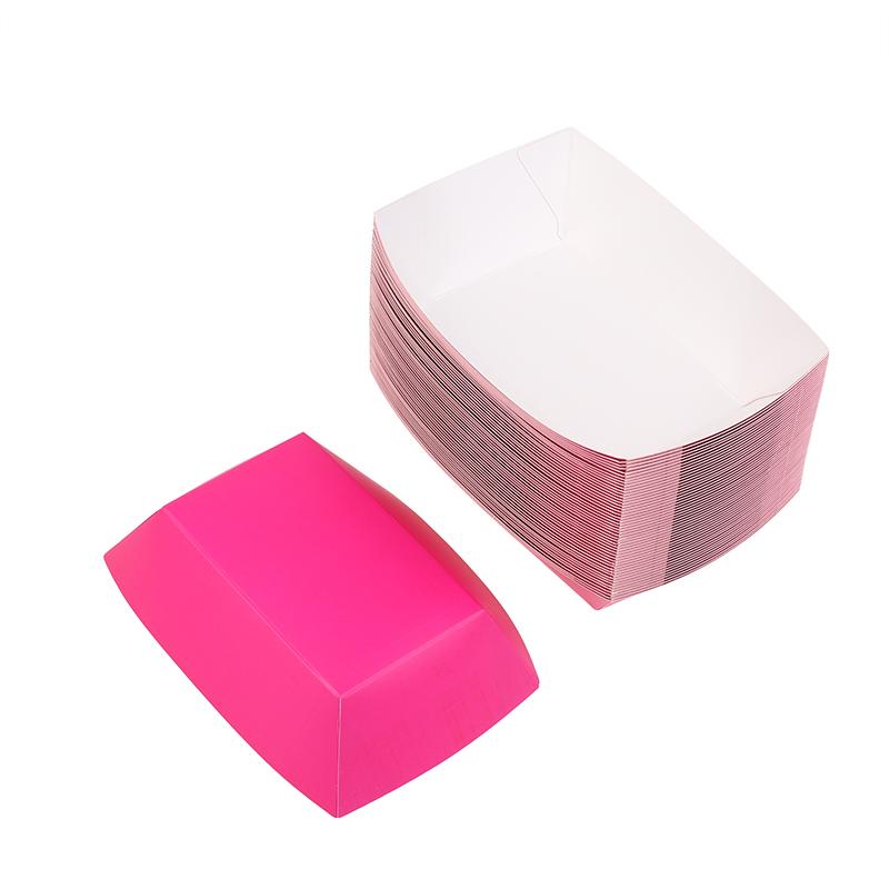 50Pcs Colorful Paper Food Boat Trays Disposable Paper Boats Containers Mini Kraft Food Serving Tray Boats Birthday Wedding