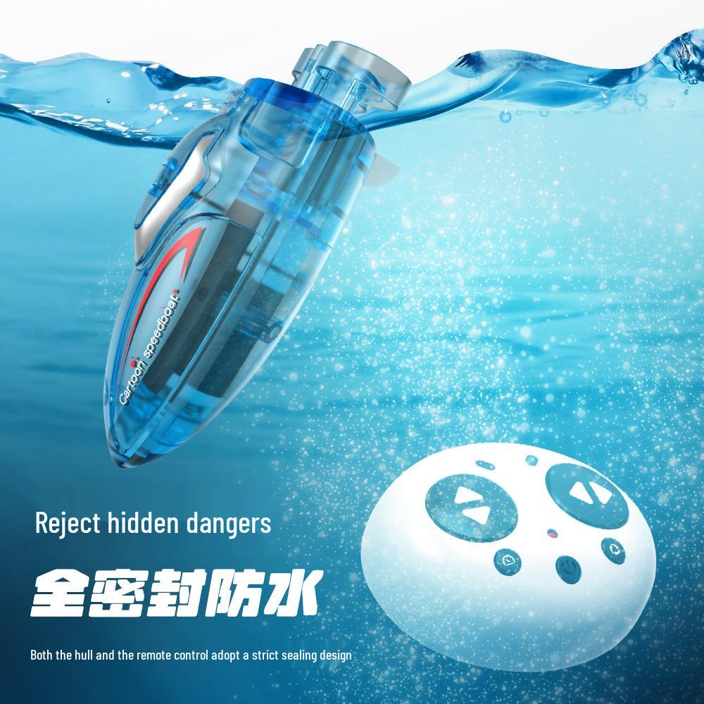 Cross-Border Mini Stunt Remote Control Boat with Lights: Waterproof Toy Submarine for Kids