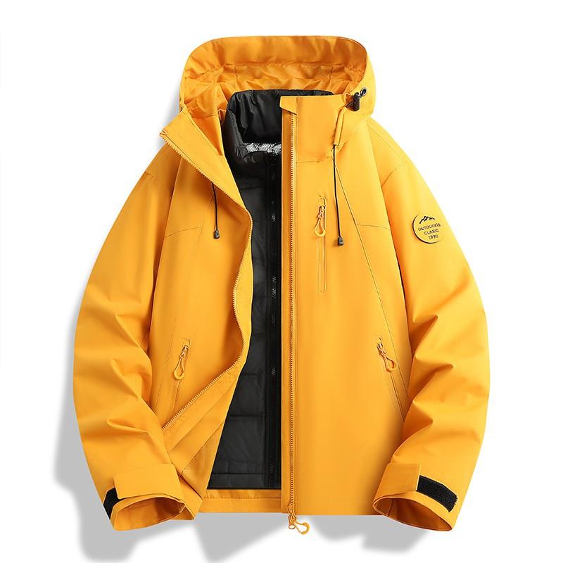 Mens Womens 3-in-1 Waterproof Windproof Hiking Jacket With Removable Down Liner Outdoor Trekking Camping Cycling