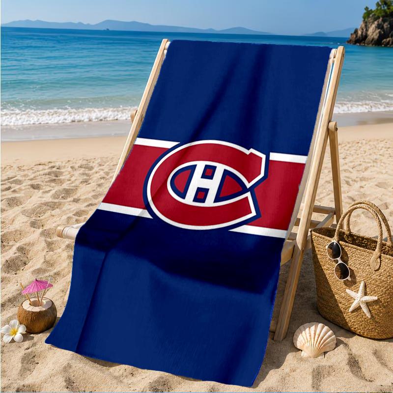 Asciugamano da Spiaggia Squadra di Hockey Canadiens, Microfibra Super Morbida, Regalo Perfetto per Lei/Lui, Compleanno, per Piscina, Spiaggia, Viaggio, Decorazione Festa in Spiaggia