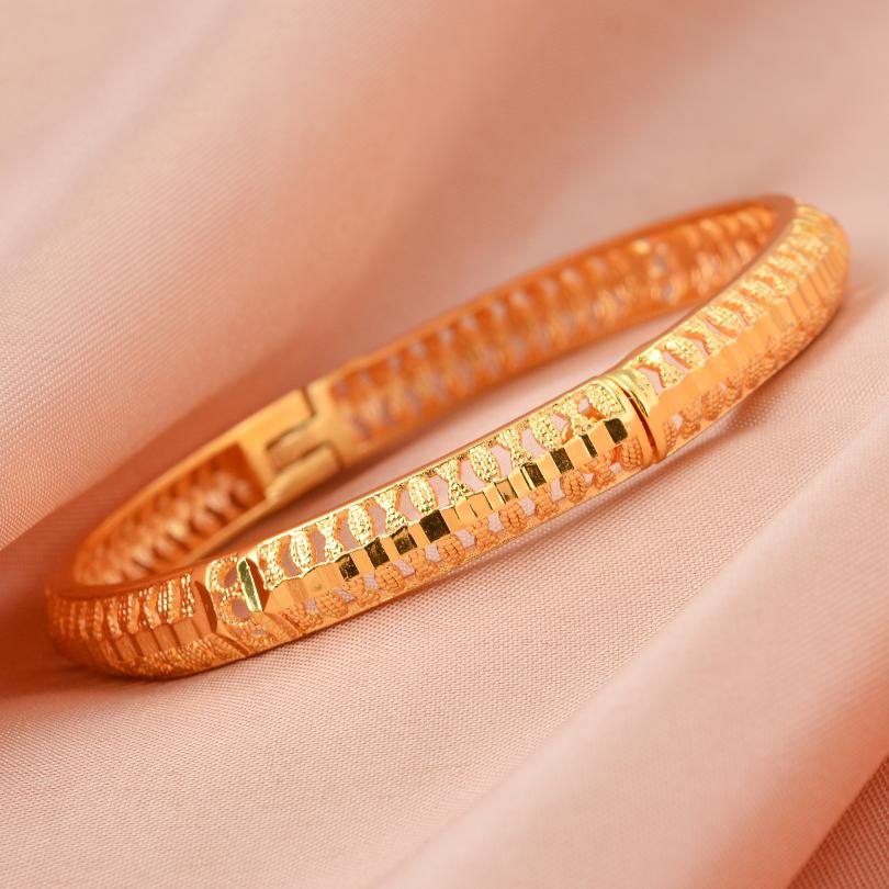 Dubai Gold Color Bangles for Women Dubai Bride Wedding Ethiopian Bracelet Africa Bangle Arab Jewelry Gold Charm Bracelet