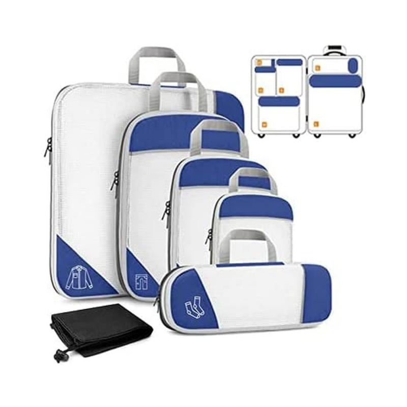 6-piece Travel Packaging Cube Storage Bag Packaging Compressed Travel Luggage Packaging Storage Bag Set