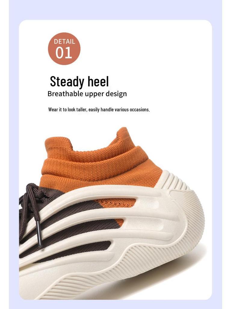 Damen Trendige Dicksohlige Flyknit Socken Schuhe - Weiche, Atmungsaktive, Lässige Frühling/Sommer Sneakers