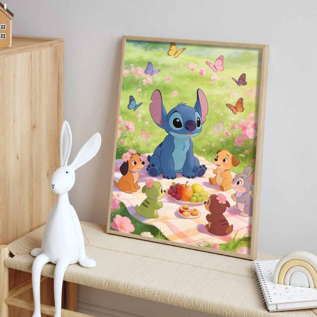 Disney Diamond Paint Mosaic Art Painting Kit Stitch Picnic Friends Flowers Butterfly Handmade DIY Home Decor