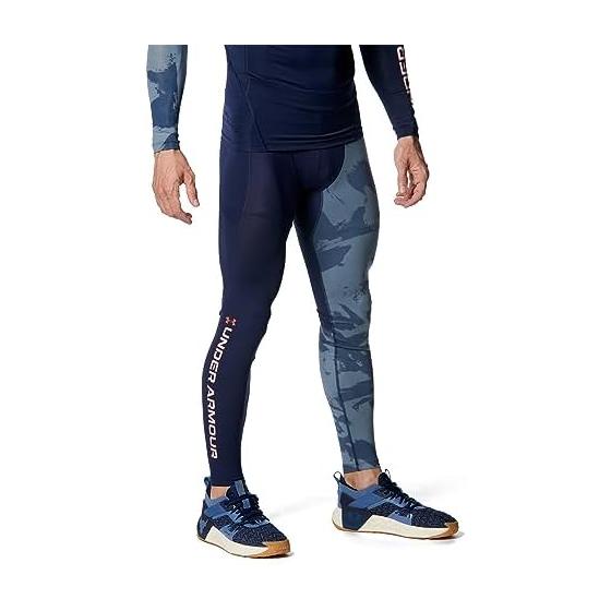 UNDER ARMOR Base Layer UA Heat Gear Armor Compression Novelty Leggings Men s