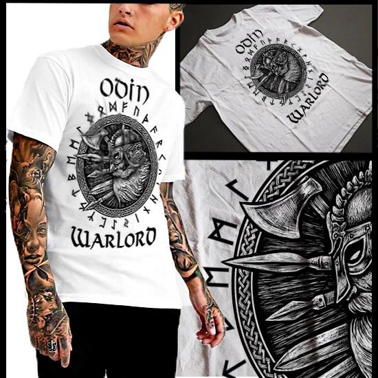 Футболка Военачальник Один Норвежские Символы Викингов Вальхалла Берсерк Хлопковая Новая S