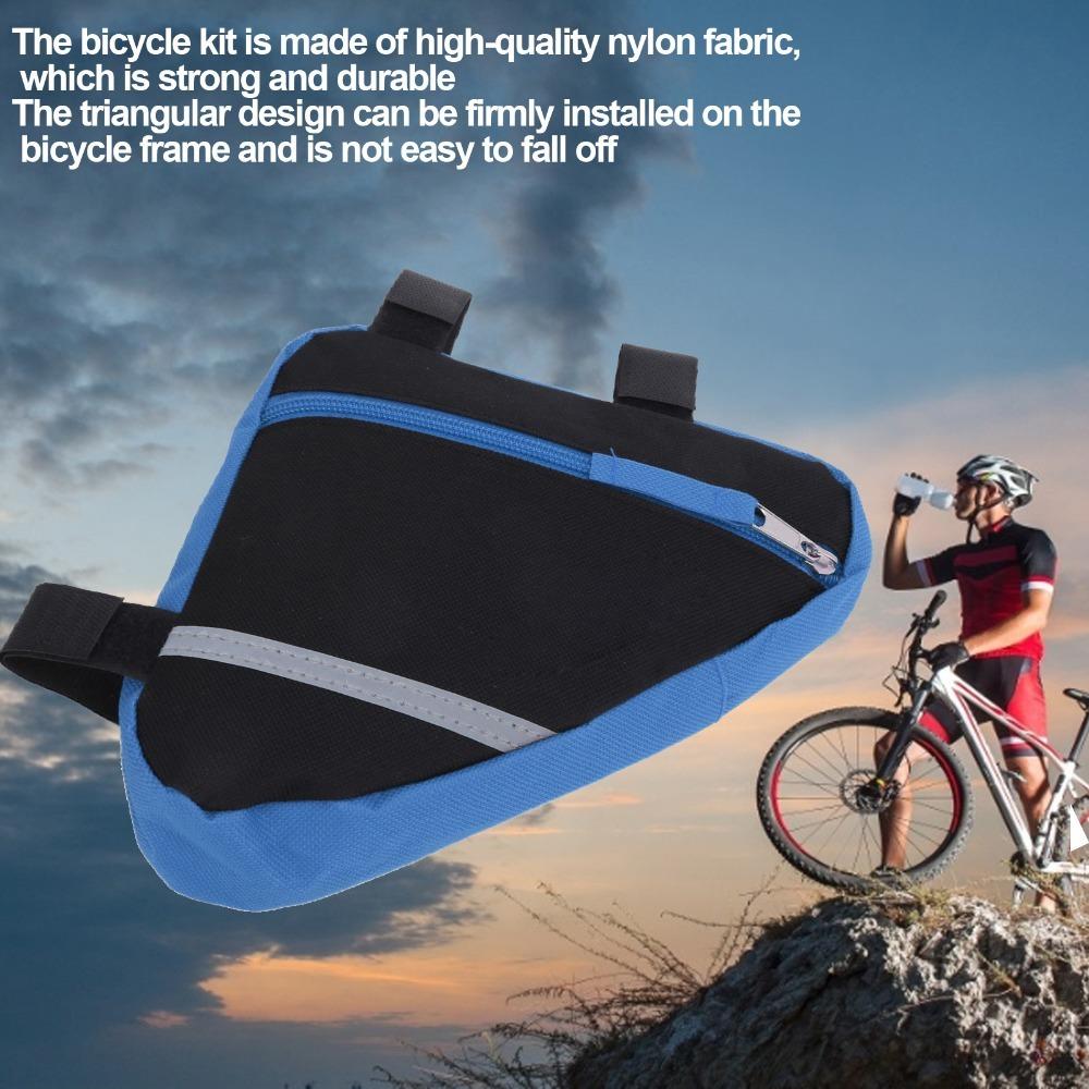 600D Nylon Fabric Cycling Bag Easy To Install Triangle Bicycle Frame Bag  City Bike Use