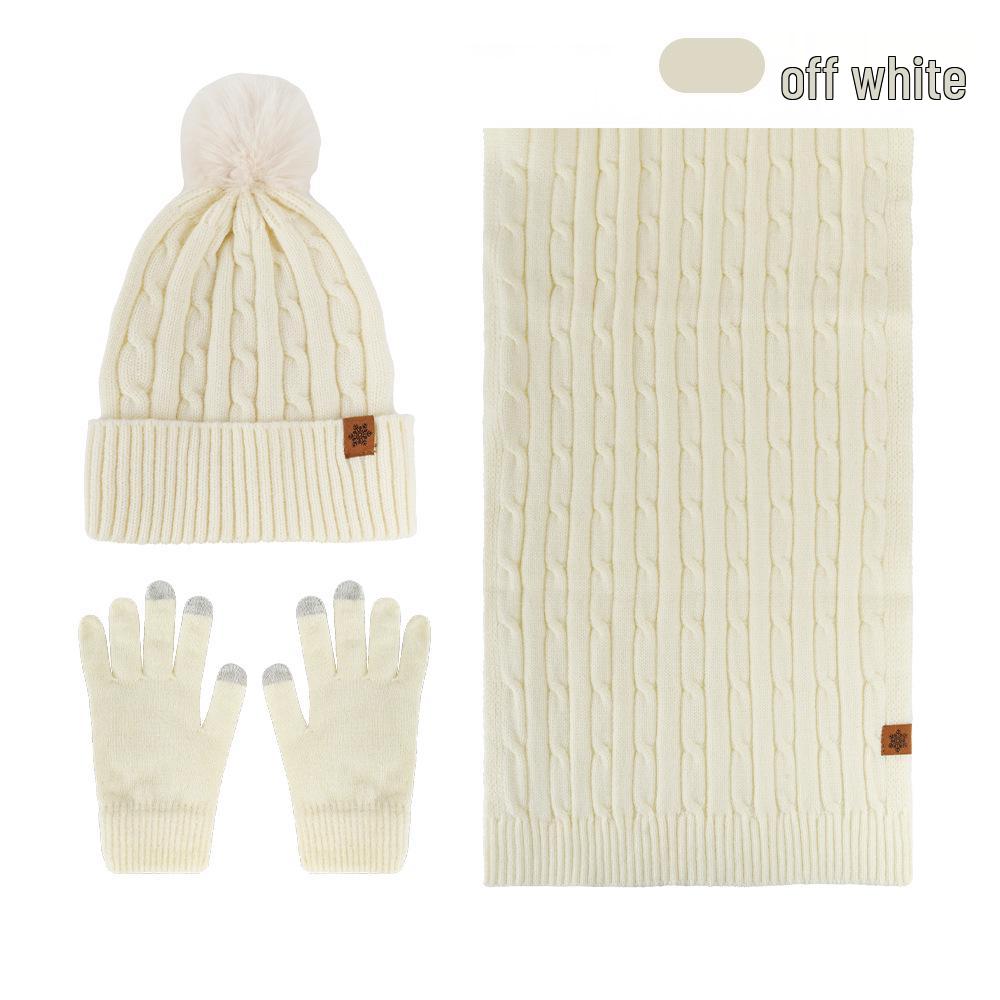 Women's Winter Knit Hat, Scarf, and Gloves Set - Double Layer Fleece Lined for Warmth