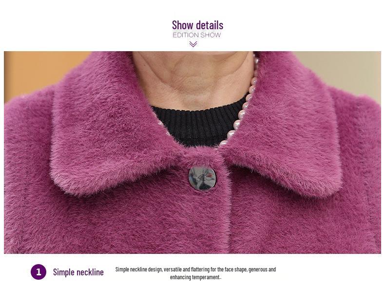 Fashionable Mink Velvet Vest for Middle-Aged and Elderly Women - Warm Autumn/Winter Style for Mom or Grandma