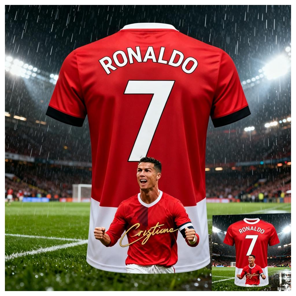 Ronaldo 7 Koszulka Piłkarska dla Dorosłych i Dzieci Edycja Fanowska Letnie Koszulki Treningowe Piłkarskie Odzież Sportowa Niezbędne Koszulki do Oglądania Meczu