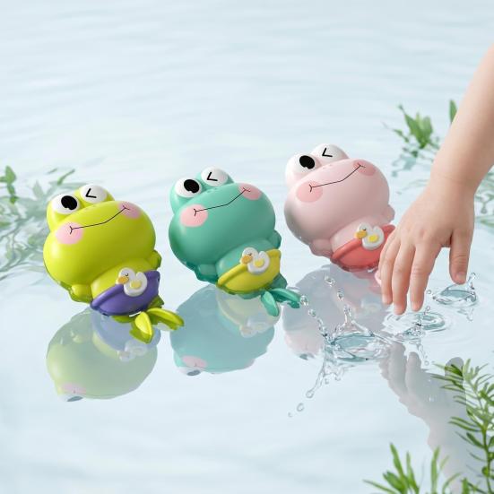 Wind-Up Frog Bath Toy Cute Swimming Frog Baby Bath Toy Kids Fun Water Play Toy for Bathroom Swimming Pool