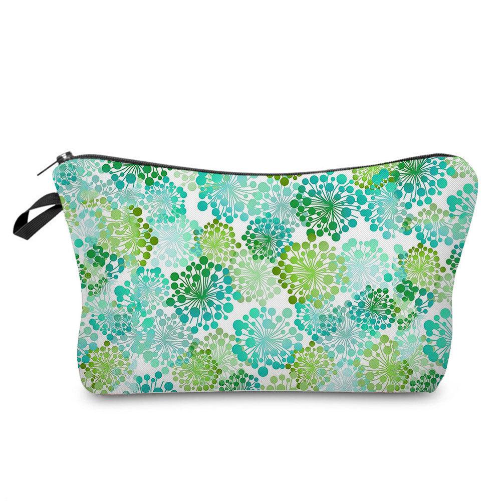 Women Flower Print Cosmetic Bag Toiletries Organize Travel Storage Case 6762 KTB