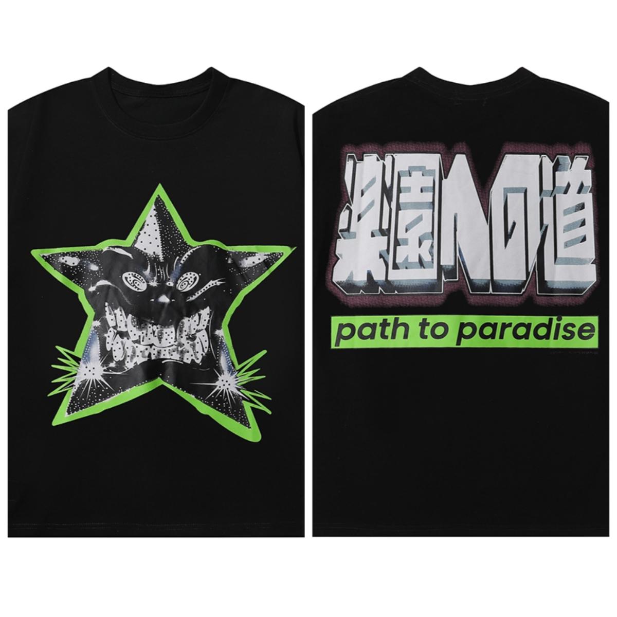 

American Brand Pentagram Printed Graphic T-shirt Men s and Women s Short Sleeve T-shirt Men s Clothing Streetwear XXXXXL