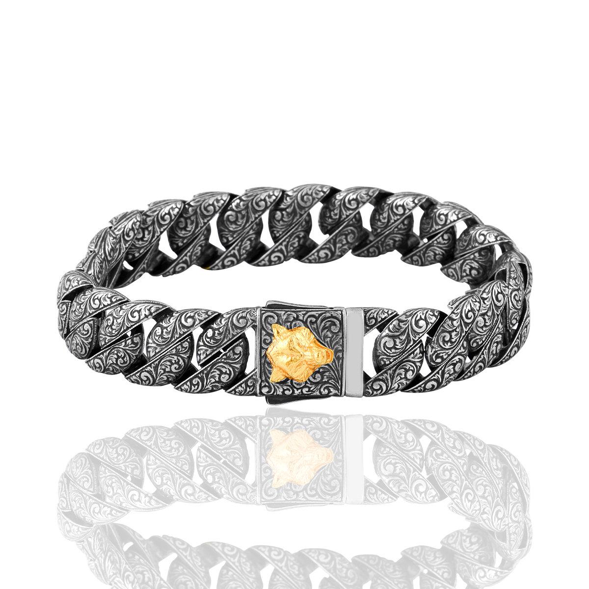 

Серебряный ручная инкрустация Серебряный браслет ручной работы 18cm серебряный