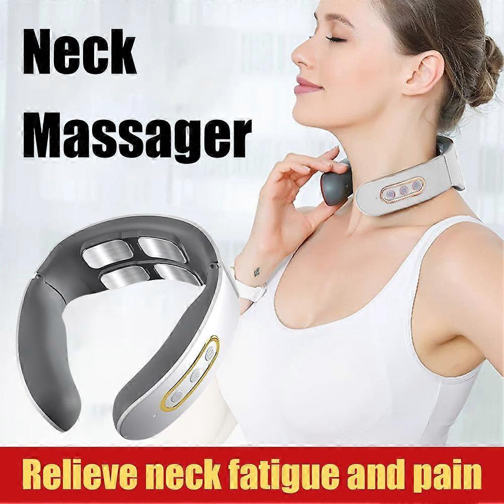 Portable Neck Massager with Heat 6 Modes Rechargeable for Shoulder Relief