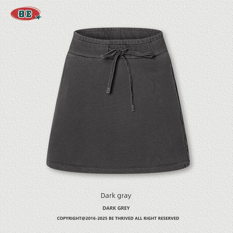 

Be Women clothes | 2025 Summer American Casual High Waist A- line Skirt Sports Skirt Short dress Bathroom Skirt Gyaru Hip Skirt for Women Dark gray XL
