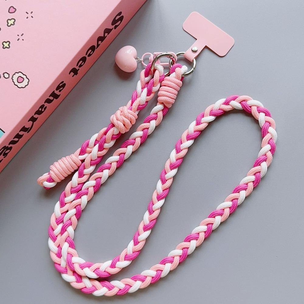 Braided Chain Mobile Phone Crossbody Lanyard Anti-lost Heart Crossbody Phone Strap