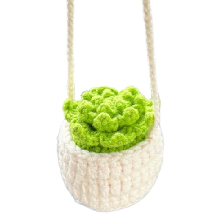 Handmade Crochet Car Styling Plant Succulent Car Plant Ornamentos Decoration
