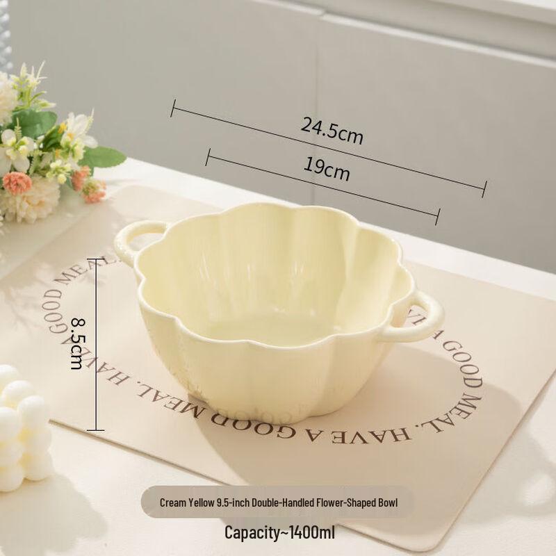 Ceramic Double-Handle Soup Bowl