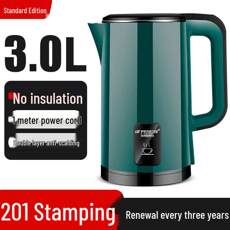 

3L Smart Electric Kettle with 304 Stainless Steel Lid, Food Grade, Anti-Scald, Keep Warm Feature for Home and Dorm Use. Factory Direct Sale