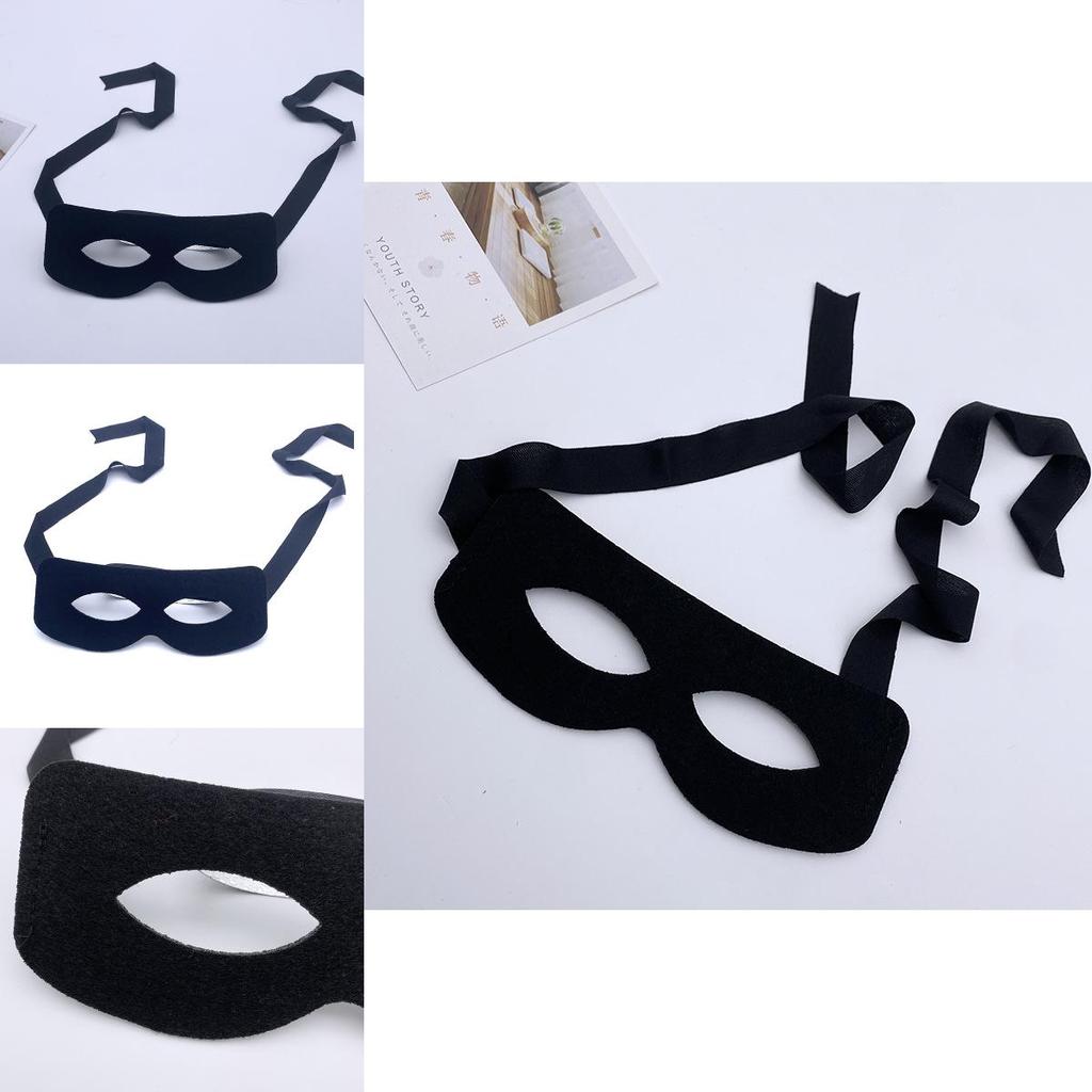 Halloween Costume Mask Eyepatch Black Fabric Cosplay Prop For Kids And Adults