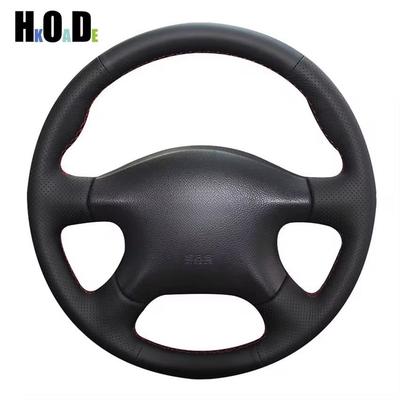 DIY Black Leather Steering Wheel Cover For Renault Samsung SM3 Nissan Almera N16 Pathfinder Primera Paladin Old XTrail 2001-2006