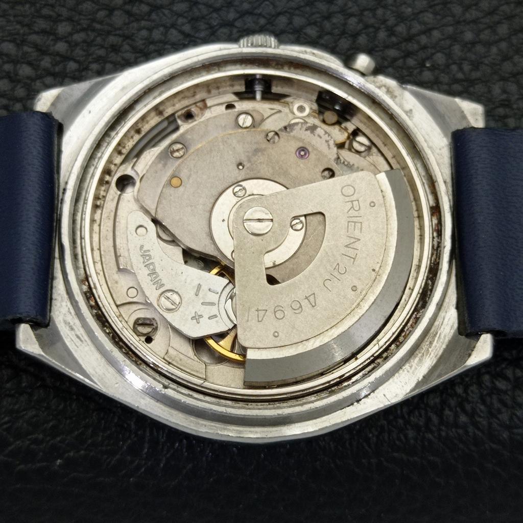 VINTAGE ORIENT AUTOMATIC 46941 JAPAN MENS BLUE COLOR DIAL WATCH a700708-5 R204-a700708