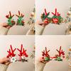 1 Pair Portable Hair Clips Pendants Cute Elk Horn Hair Clips Xmas Headwear  Christmas Decor